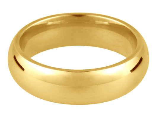 9ct Yellow Gold Court Wedding Ring 4.0mm Heavy Weight