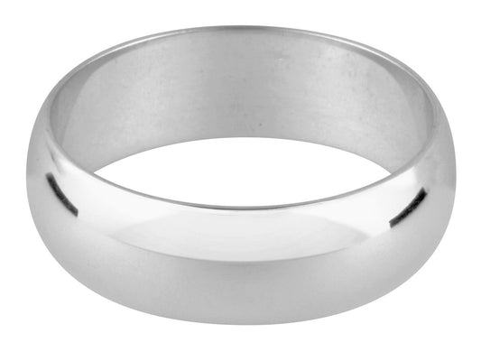 Silver D Shape Wedding Ring 2.0mm Heavy