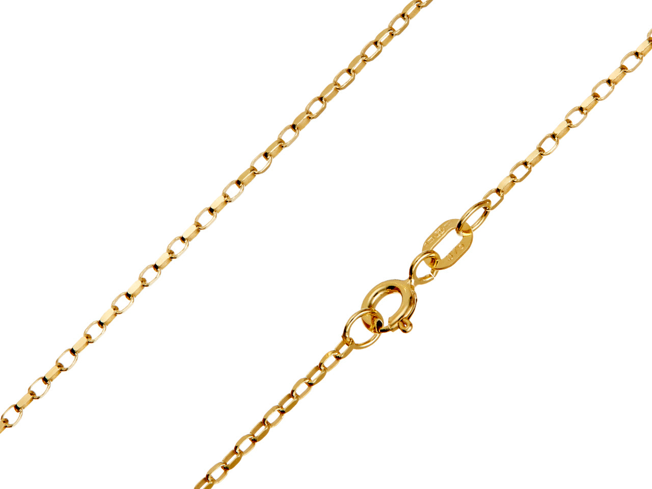 9ct Yellow Gold 1.5mm Diamond Cut Belcher Chain