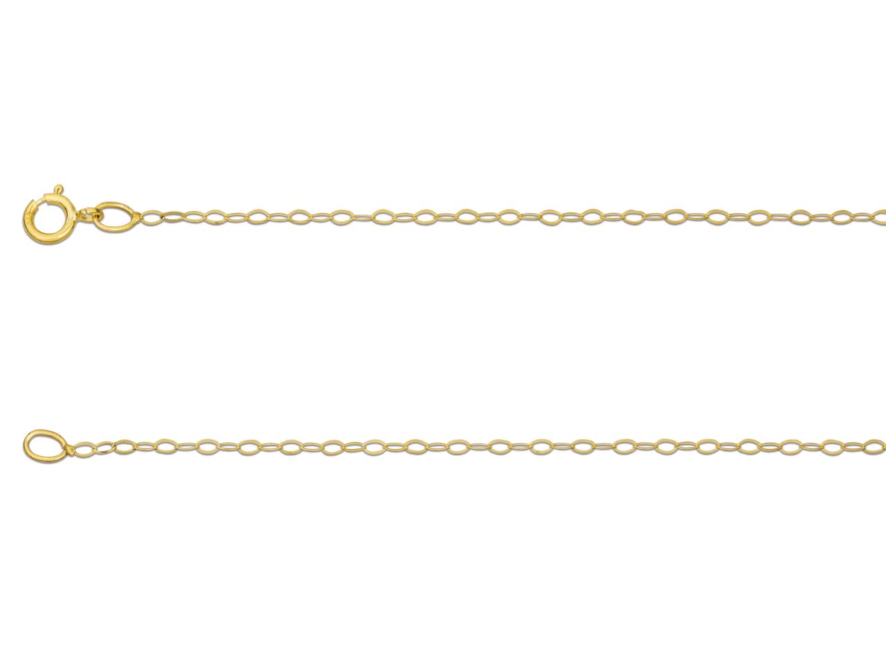 9ct Yellow Gold 1.2mm Trace Chain