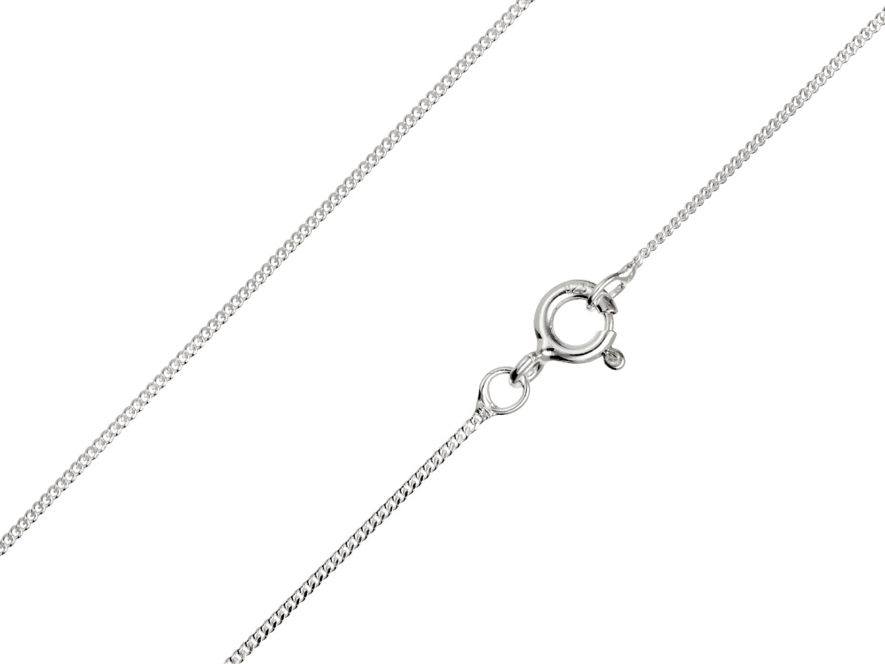 Sterling Silver 0.9mm Diamond Cut Curb Chain