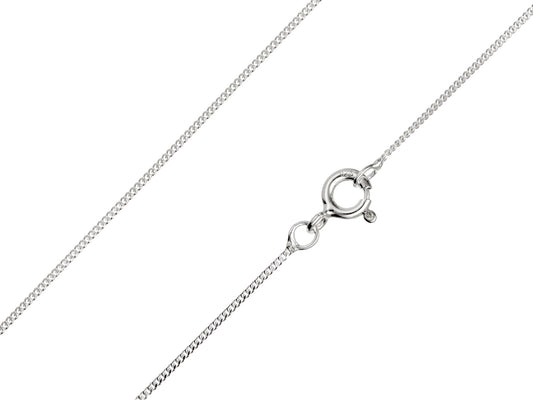 Sterling Silver 0.9mm Diamond Cut Curb Chain