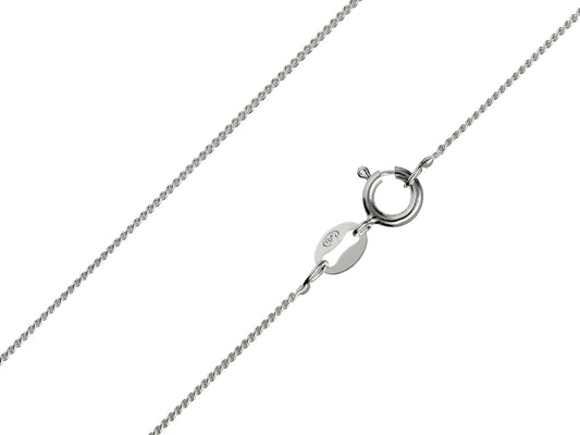 Sterling Silver 1.1mm Diamond Cut Curb Chain